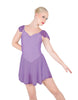 Solid Lycra and Chiffon Flutter Sweetheart Dress