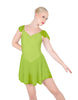 Solid Lycra and Chiffon Flutter Sweetheart Dress