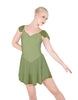 Solid Lycra and Chiffon Flutter Sweetheart Dress