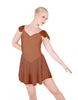 Solid Lycra and Chiffon Flutter Sweetheart Dress