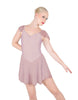 Solid Lycra and Chiffon Flutter Sweetheart Dress