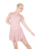 Solid Lycra and Chiffon Flutter Sweetheart Dress