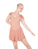 Solid Lycra and Chiffon Flutter Sweetheart Dress