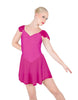 Solid Lycra and Chiffon Flutter Sweetheart Dress