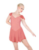 Solid Lycra and Chiffon Flutter Sweetheart Dress