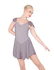 Solid Lycra and Chiffon Flutter Sweetheart Dress