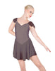 Solid Lycra and Chiffon Flutter Sweetheart Dress
