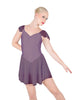 Solid Lycra and Chiffon Flutter Sweetheart Dress