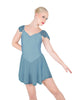 Solid Lycra and Chiffon Flutter Sweetheart Dress