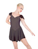 Solid Lycra and Chiffon Flutter Sweetheart Dress