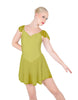 Solid Lycra and Chiffon Flutter Sweetheart Dress