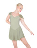 Solid Lycra and Chiffon Flutter Sweetheart Dress