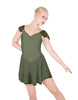 Solid Lycra and Chiffon Flutter Sweetheart Dress