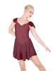 Solid Lycra and Chiffon Flutter Sweetheart Dress