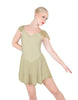 Solid Lycra and Chiffon Flutter Sweetheart Dress