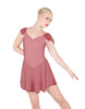 Solid Lycra and Chiffon Flutter Sweetheart Dress