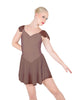 Solid Lycra and Chiffon Flutter Sweetheart Dress