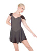 Solid Lycra and Chiffon Flutter Sweetheart Dress