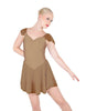 Solid Lycra and Chiffon Flutter Sweetheart Dress