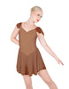 Solid Lycra and Chiffon Flutter Sweetheart Dress