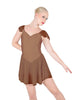 Solid Lycra and Chiffon Flutter Sweetheart Dress