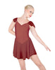 Solid Lycra and Chiffon Flutter Sweetheart Dress