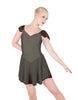 Solid Lycra and Chiffon Flutter Sweetheart Dress