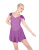 Solid Lycra and Chiffon Flutter Sweetheart Dress