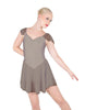 Solid Lycra and Chiffon Flutter Sweetheart Dress