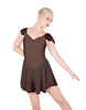 Solid Lycra and Chiffon Flutter Sweetheart Dress