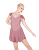 Solid Lycra and Chiffon Flutter Sweetheart Dress