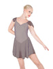 Solid Lycra and Chiffon Flutter Sweetheart Dress