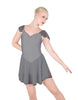 Solid Lycra and Chiffon Flutter Sweetheart Dress