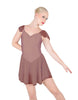 Solid Lycra and Chiffon Flutter Sweetheart Dress