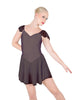 Solid Lycra and Chiffon Flutter Sweetheart Dress