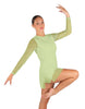Solid Mesh and Lycra LS Round Neck Dress with Open Back and Side Slits w/biketard