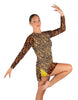 Fierce LS Round Neck Dress with Open Back and Side Slits Sheer