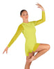Solid Mesh and Lycra LS Round Neck Dress with Open Back and Side Slits w/biketard