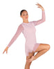 Solid Mesh and Lycra LS Round Neck Dress with Open Back and Side Slits w/biketard