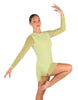 Solid Mesh and Lycra LS Round Neck Dress with Open Back and Side Slits w/biketard