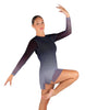 Divine LS Round Neck Dress with Open Back and Side Slits Sheer
