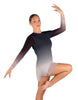 Divine LS Round Neck Dress with Open Back and Side Slits Sheer