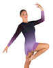 Divine LS Round Neck Dress with Open Back and Side Slits Sheer