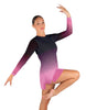 Divine LS Round Neck Dress with Open Back and Side Slits Sheer