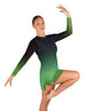 Divine LS Round Neck Dress with Open Back and Side Slits Sheer