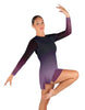 Divine LS Round Neck Dress with Open Back and Side Slits Sheer