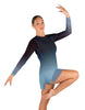 Divine LS Round Neck Dress with Open Back and Side Slits Sheer