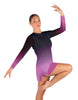 Divine LS Round Neck Dress with Open Back and Side Slits Sheer