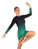 Divine LS Round Neck Dress with Open Back and Side Slits Sheer
