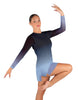 Divine LS Round Neck Dress with Open Back and Side Slits Sheer